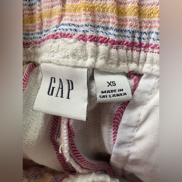 Gap women’s Linen cotton Blend sz XS Pink Stripe Shorts Drawstring preloved - Picture 6 of 7